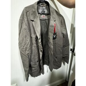 Synrgy Casual Male XL Blazer – Brown Herringbone Jacket, Rock Style, New w/ Tags
